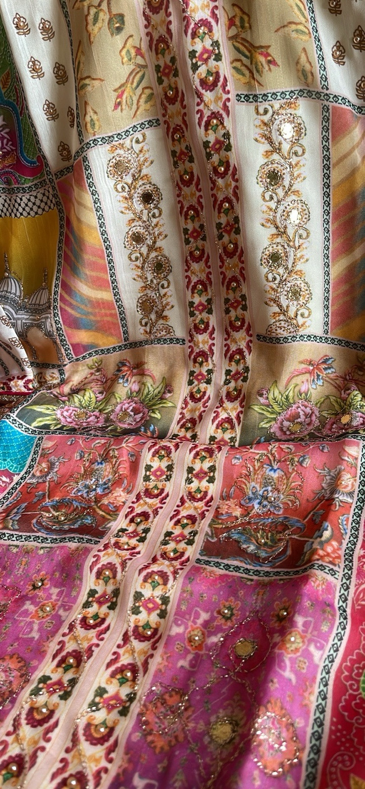 Indian Chinnon Silk Boutique Eid Collection Three Piece Suit