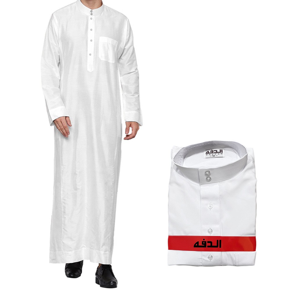 Arabian Men Long Robe Thobe Dishdasha Jubba Thoub Muslim Kaftan Abaya Ramadan