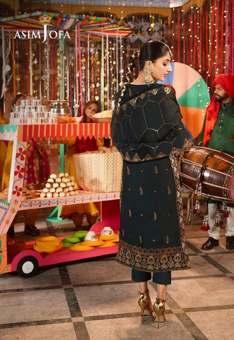 Asim Jofa Chamak Damak Collection Stitched Teal Suit | Salwar Kameez for Eid