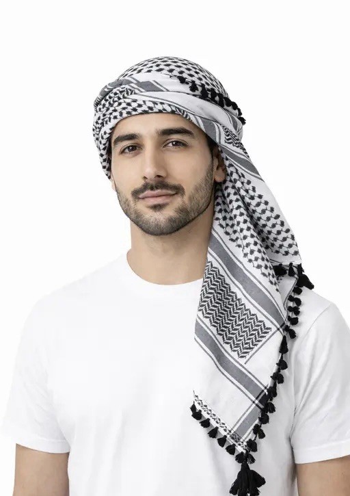 Black & White Arab Palestinian Keffiyeh/Shemagh (Head Cover)