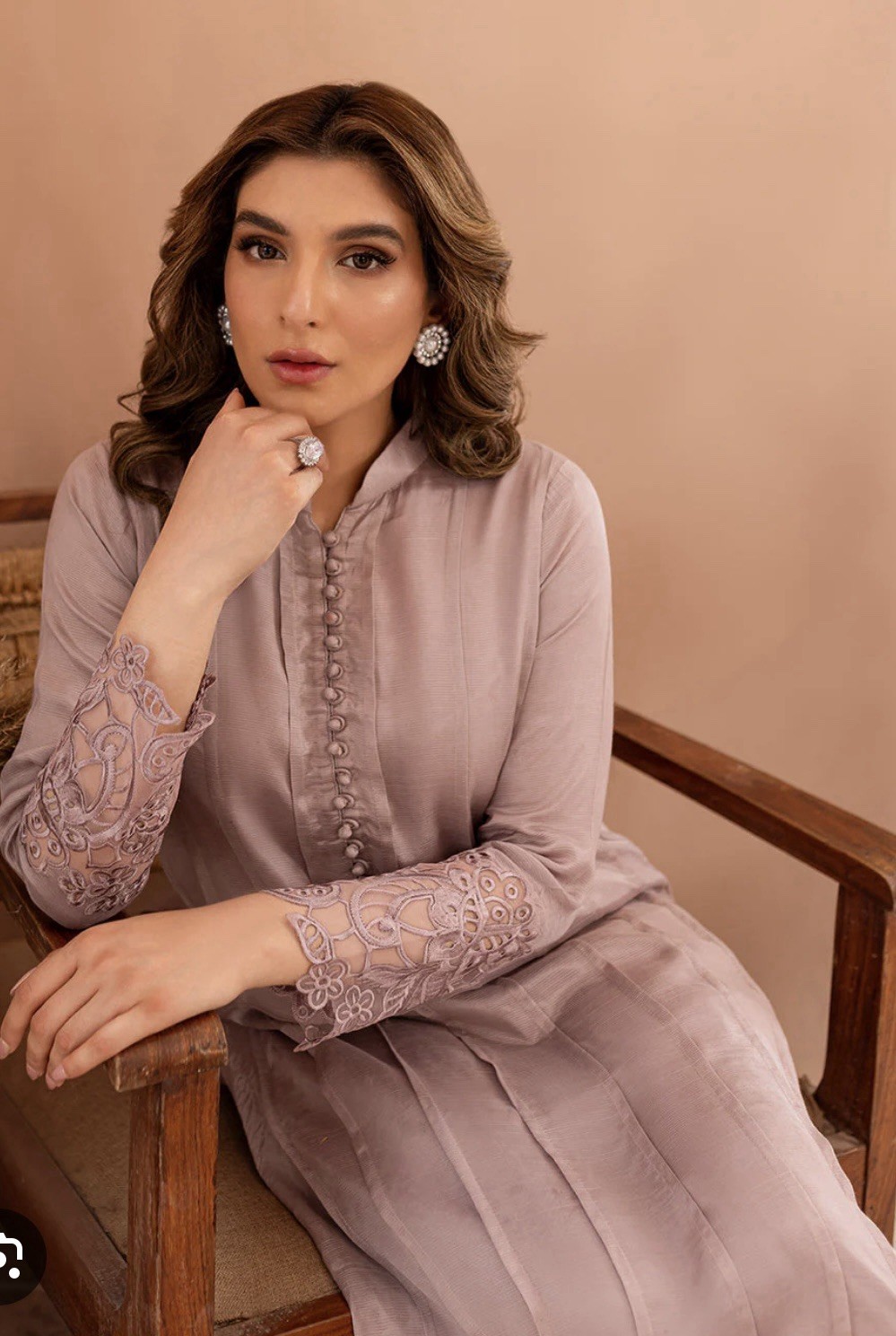 Lavender Raw Silk Semi Formal Outfit for Women