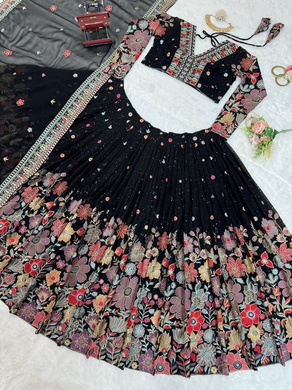 Latest Black Party Lehenga choli lehenga for women lehenga blouse bridal lehenga