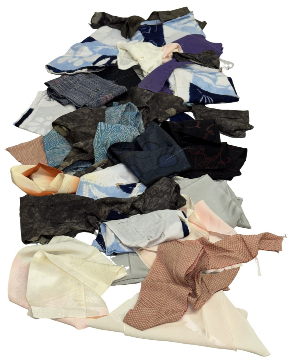 Japanese Vintage Kimono Fabric cloth Boro various Dirt Total of over 800g no7