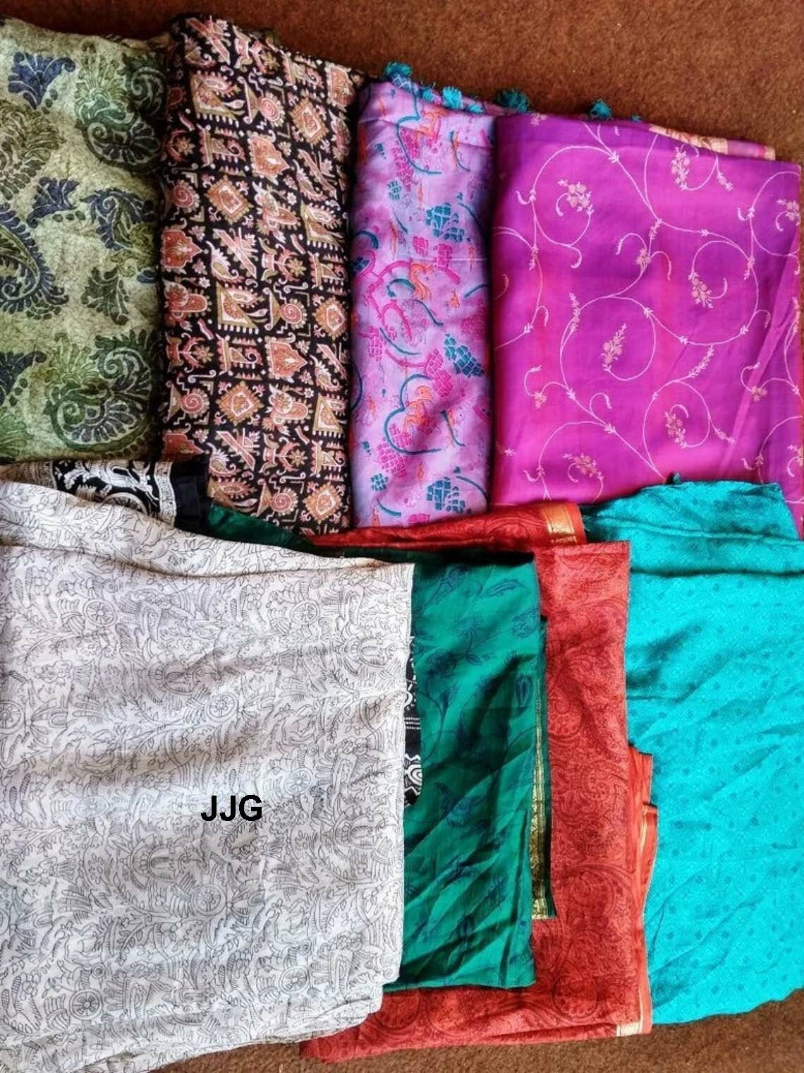 Wholesale Lot 15 Pcs Heavy Banarasi Brocade Saree Art Silk Vintage Sari Fabric