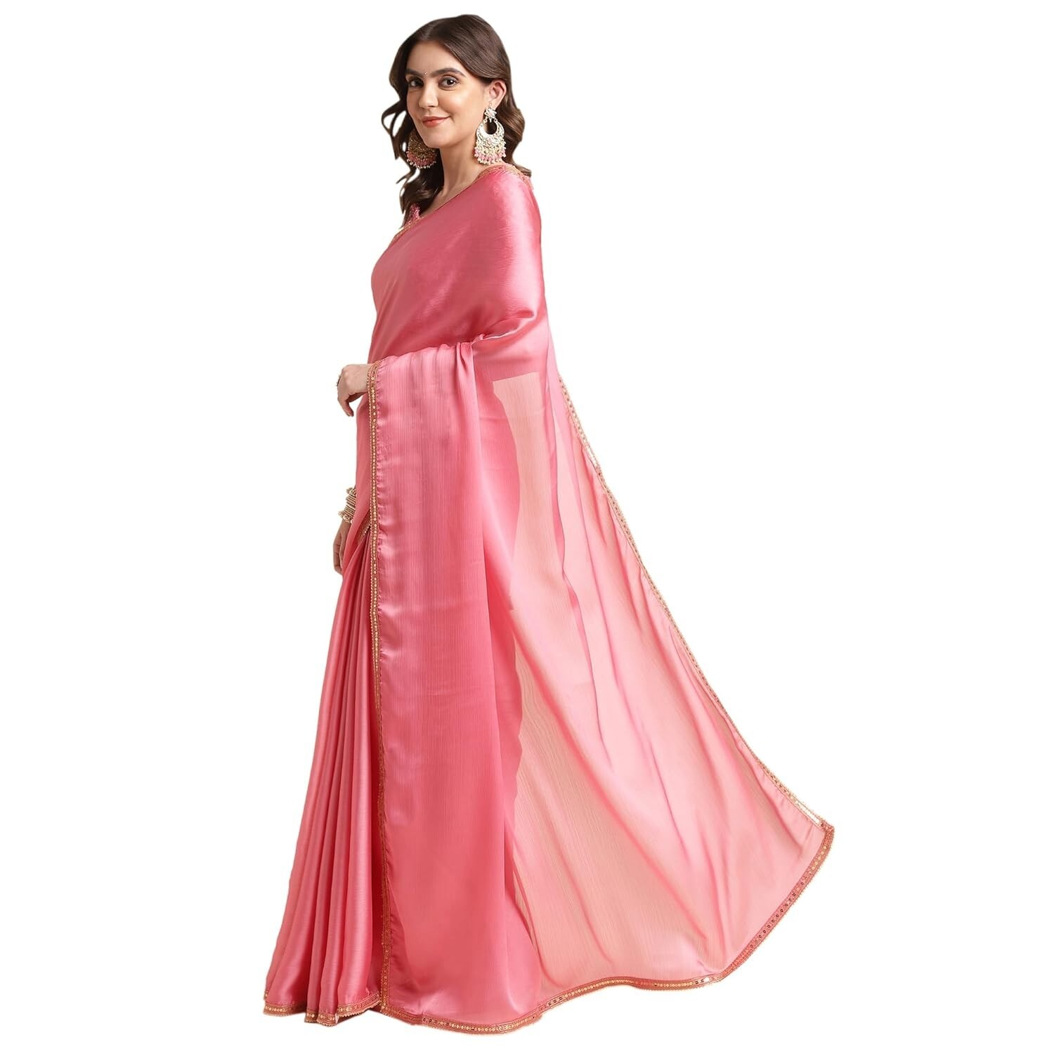 Women’s Fancy Satin Chiffon Saree