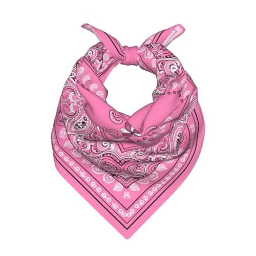 Head Scarf Hair Neck Scarves for Women Fashion Silk Satin Pink Paisley Western