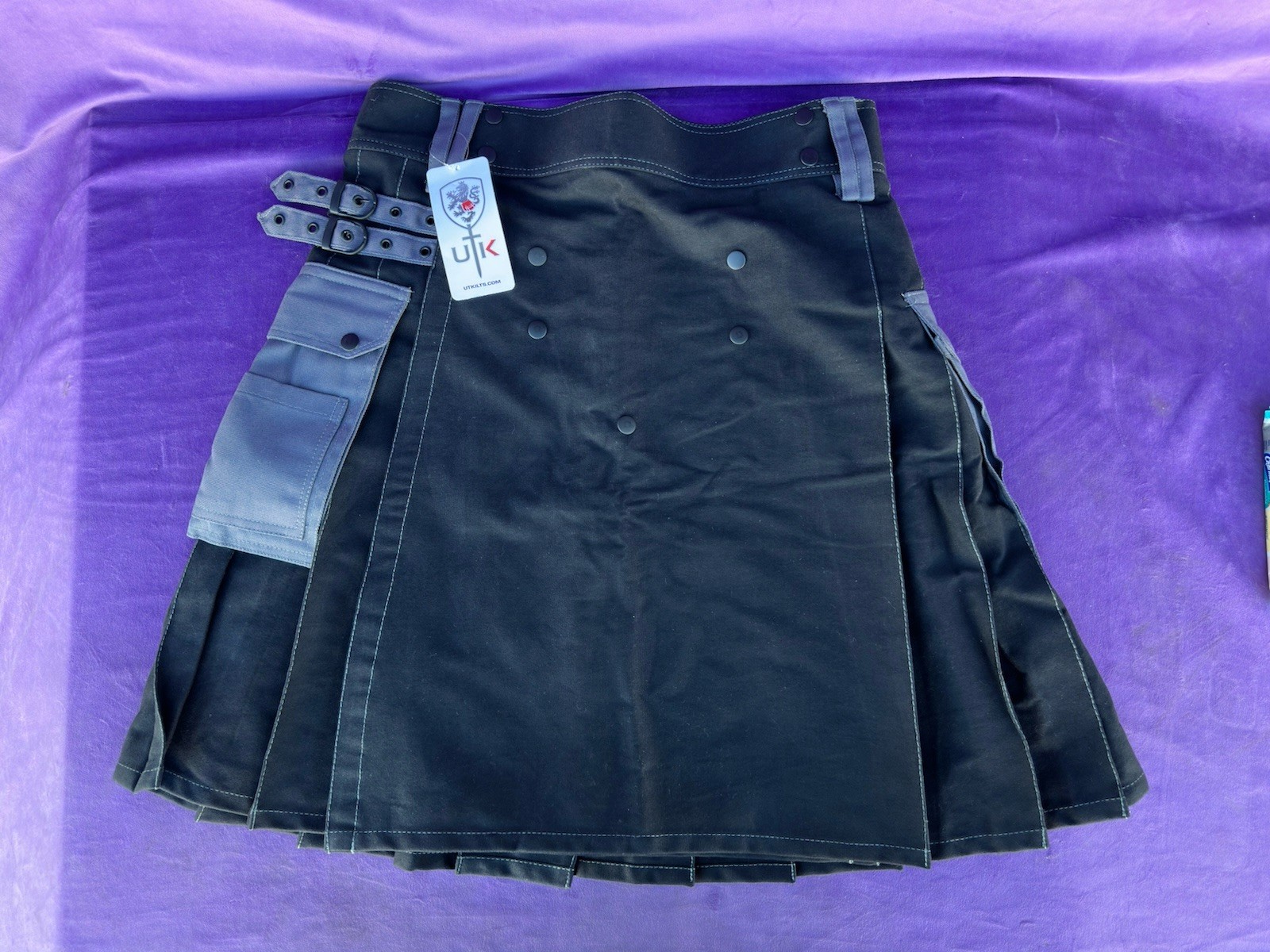 UT Black Utility Pocket Kilt Size 36 Techwear Festival Punk UT Kilts Scotland