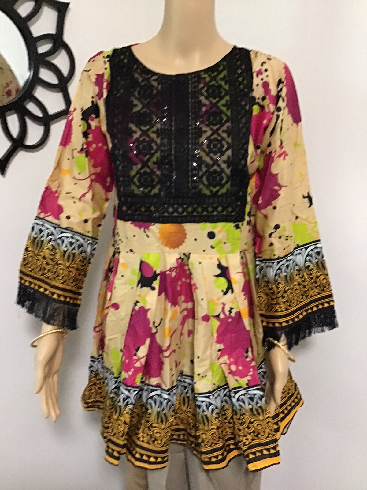 Pakistani Designer GulAhmad Lawn Kurti Trendy Peplum Small