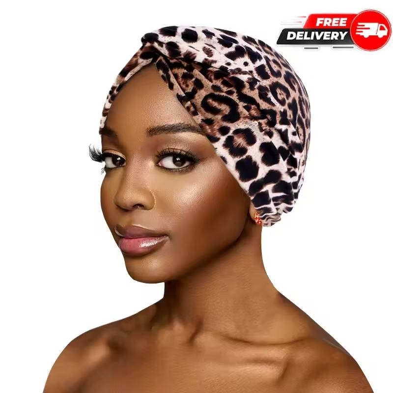 Inner Hijab Cap Leopard Print Turban Stretch Women’s Head Wrap