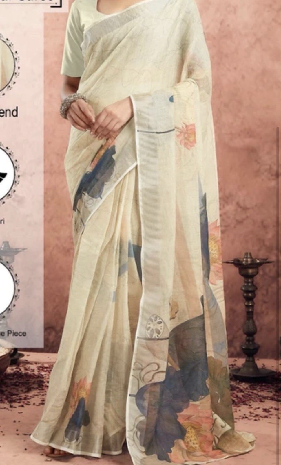 Pure Cotton Linen Saree for Women