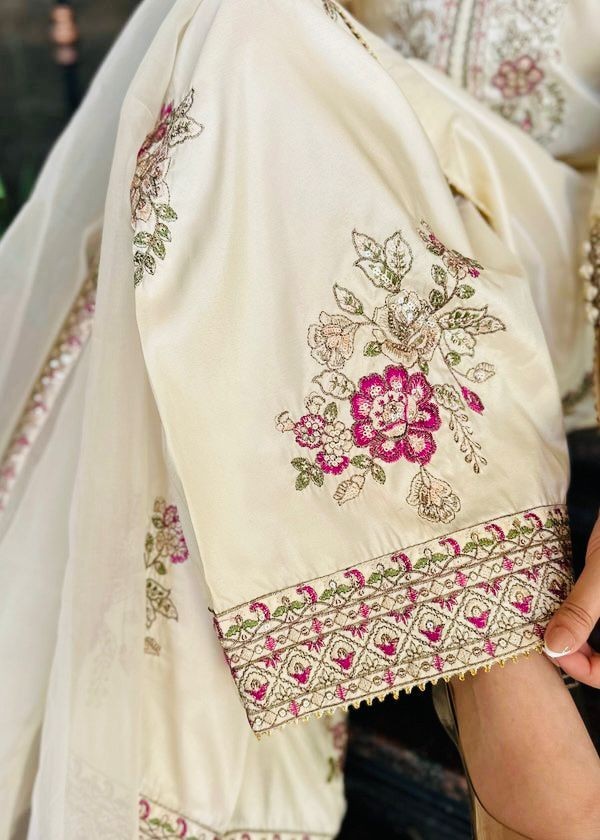 3 PIECE PAKISTANI DESIGNER FARSHI SHALWAR SUIT WEDDING PARTY WEAR WOMEN EID NEW