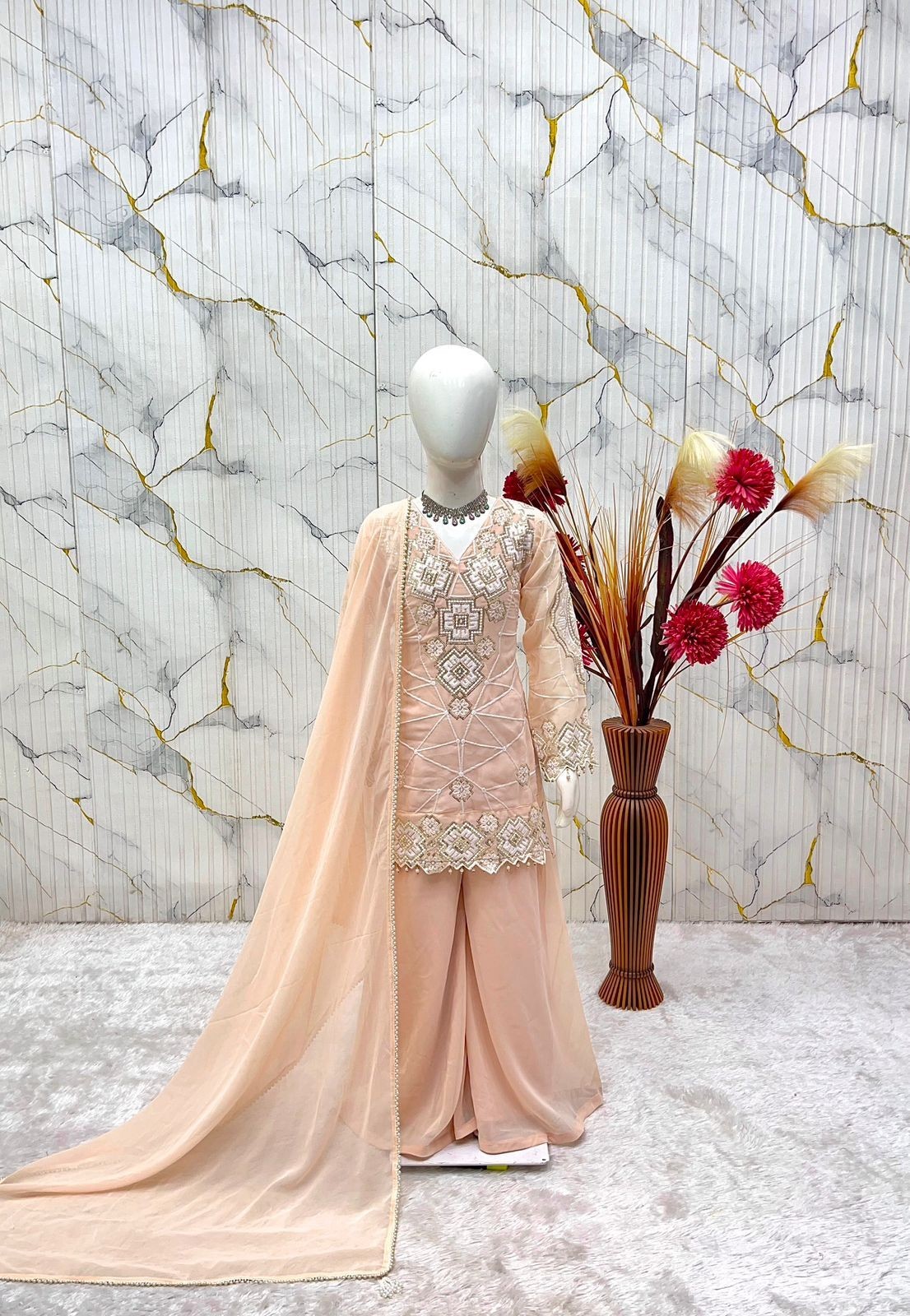 Readymade kids girls top plazzo party wear eid indian girls designer dress