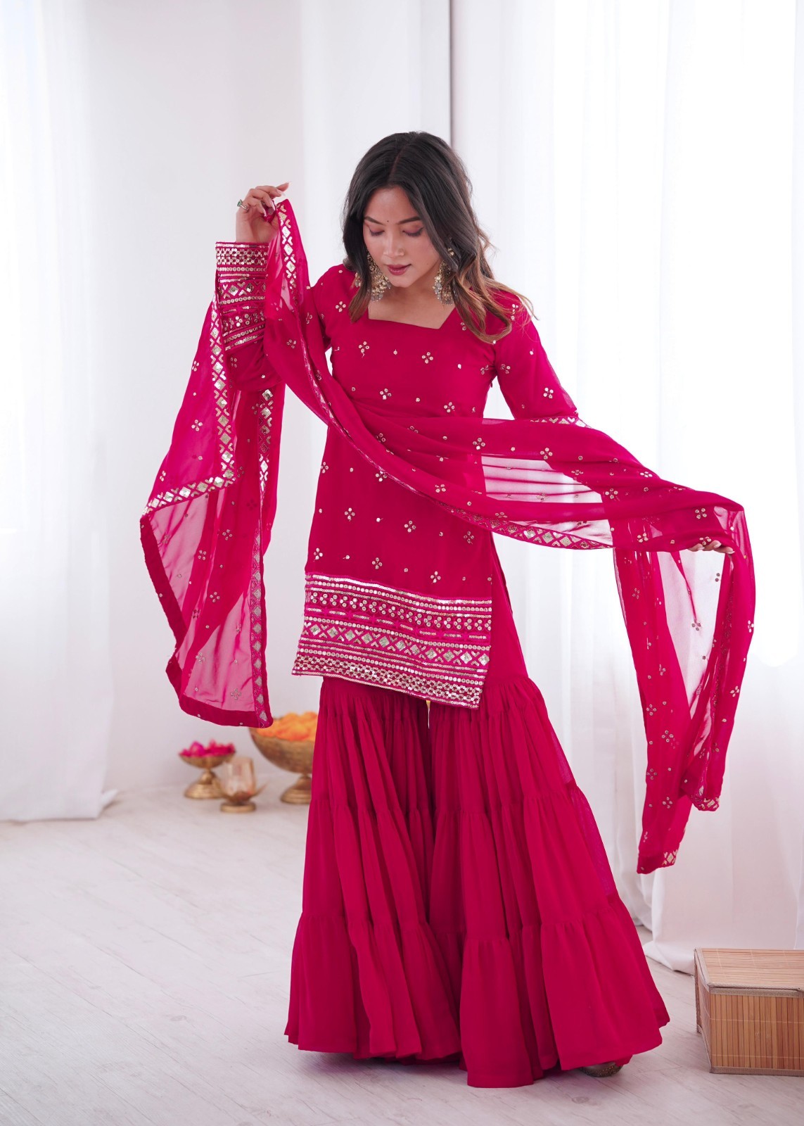SALWAR KAMEEZ PAKISTANI INDIAN WEDDING PARTY WEAR BOLLYWOOD SUIT SHARARA PLAZZO