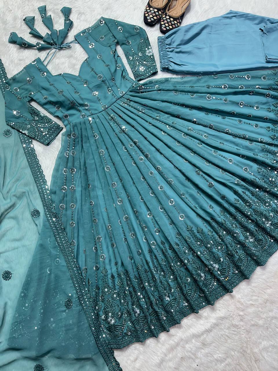 Indian Pakistani Women Salwar Kameez Evening Anarkali Gown Party Readymade Dress