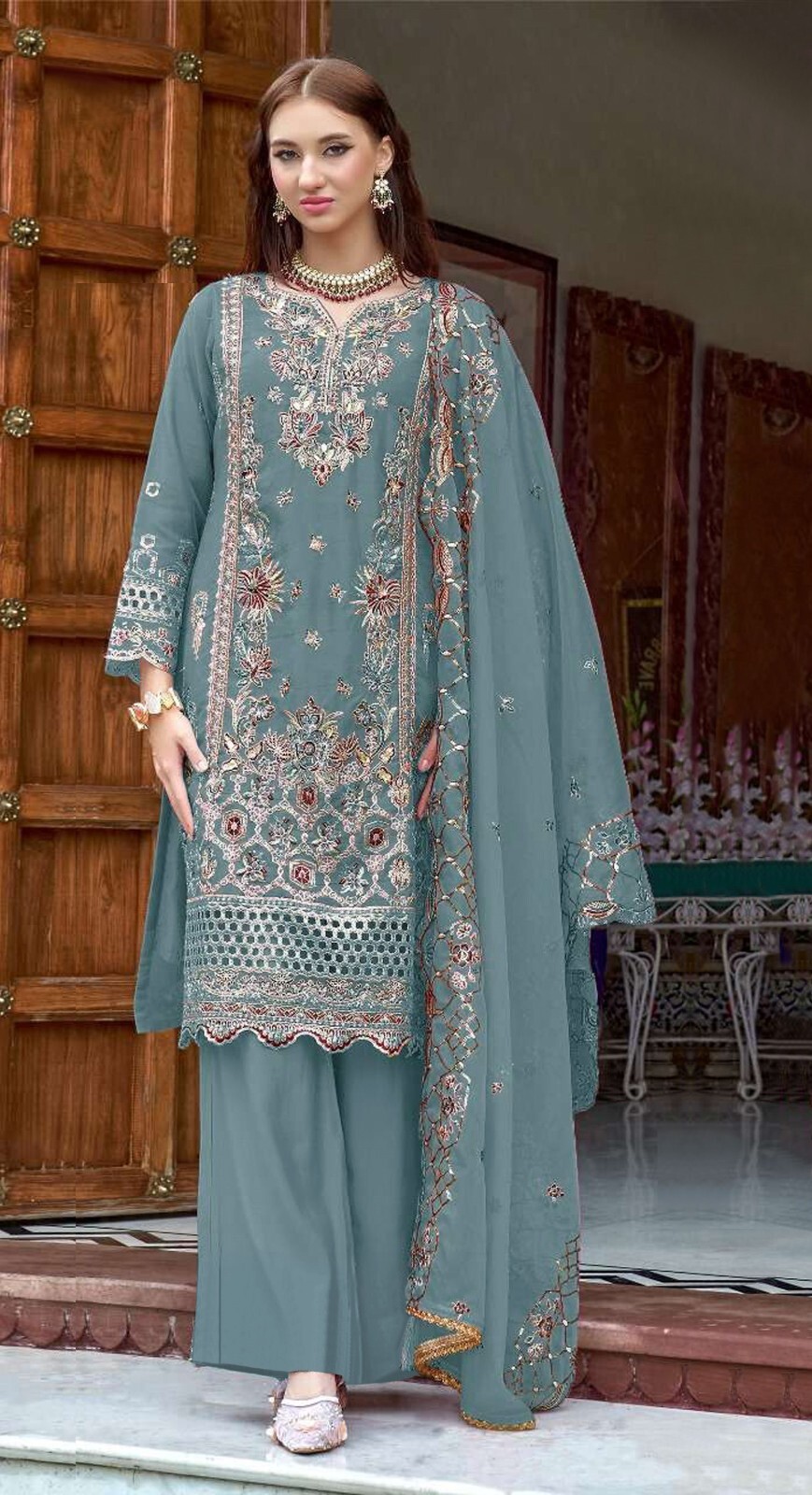 Wedding Designer Long Anarkali Gown Indian Style Dress Kurti Women Gown New