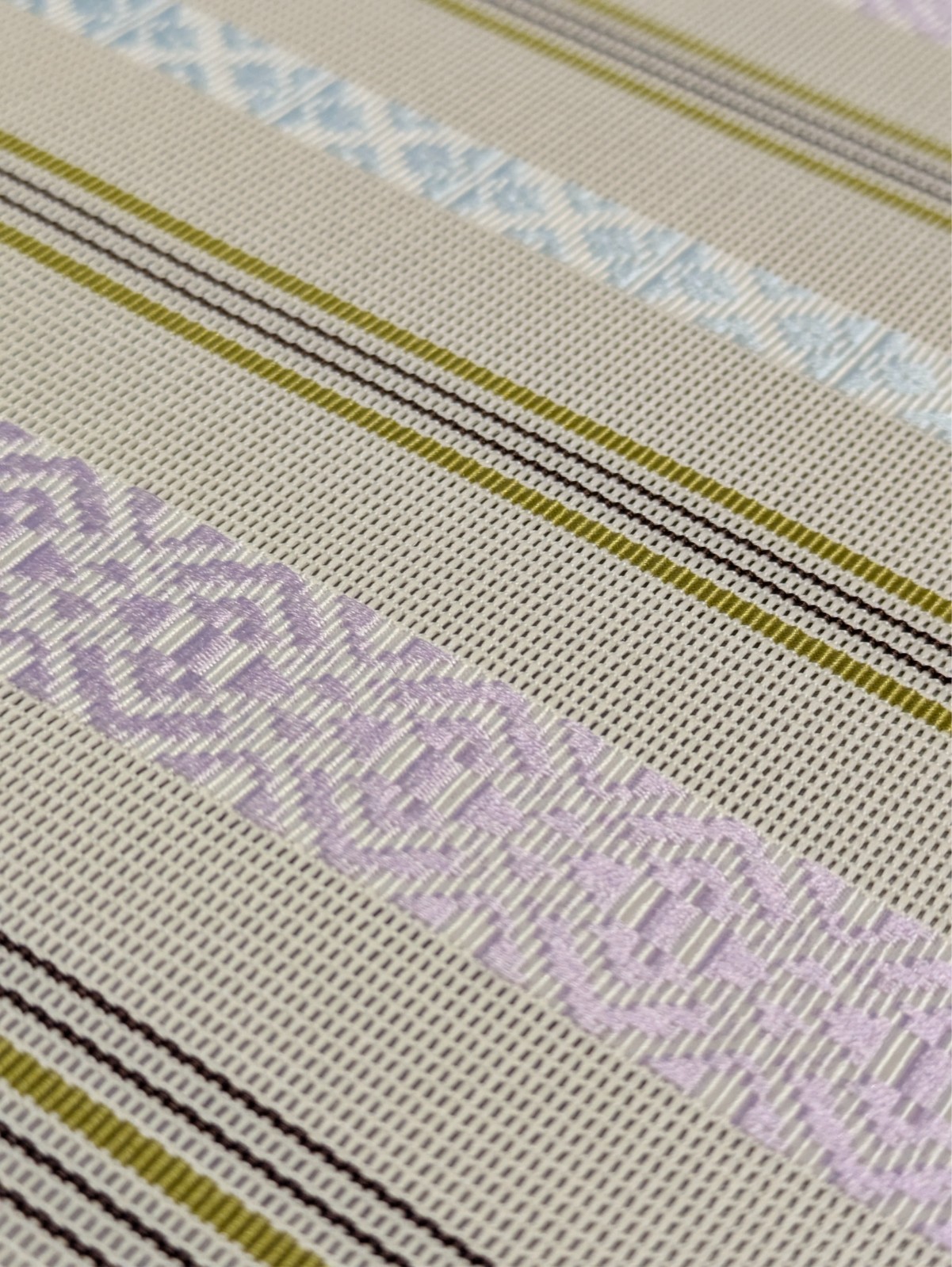 Japanese Kimono Summer Nagoya Obi Sha Honba Chikuzen Hakata Woven Kenjo Striped