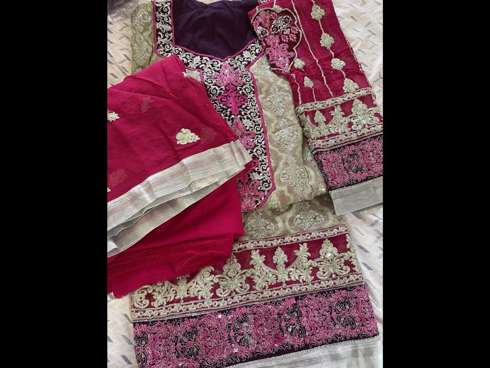 Unstitch Pakistan Chiffon Embroidered Fancy Suit