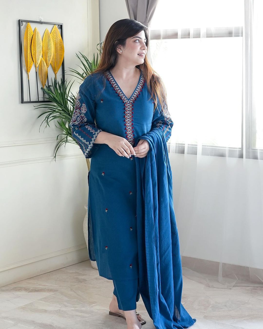 Fully Readymade Kurta Palazzo Dupatta Set Indian Designer Salwar Kameez Festival