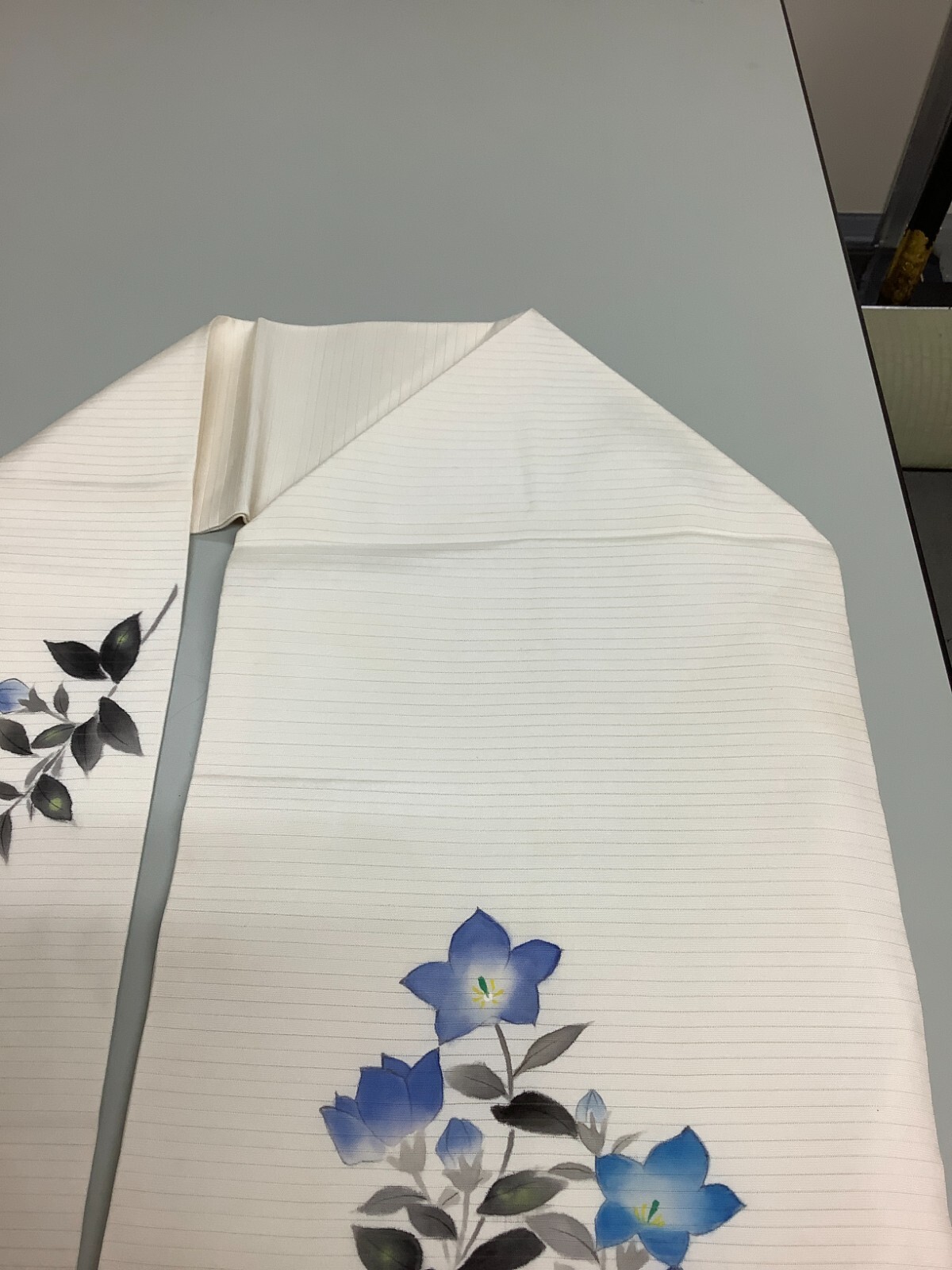 Japanese Vintage Kimono Nagoya Obi pure silk White flower mark 140.1×11.8inch