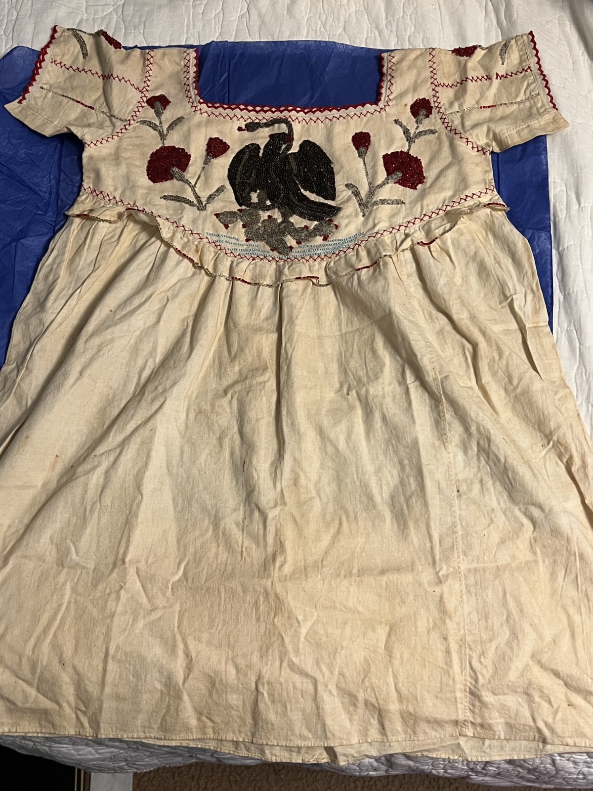 Antique Indigenous Mexican Girl’s Dress Puebla Mexico Mexican Flag Eagle