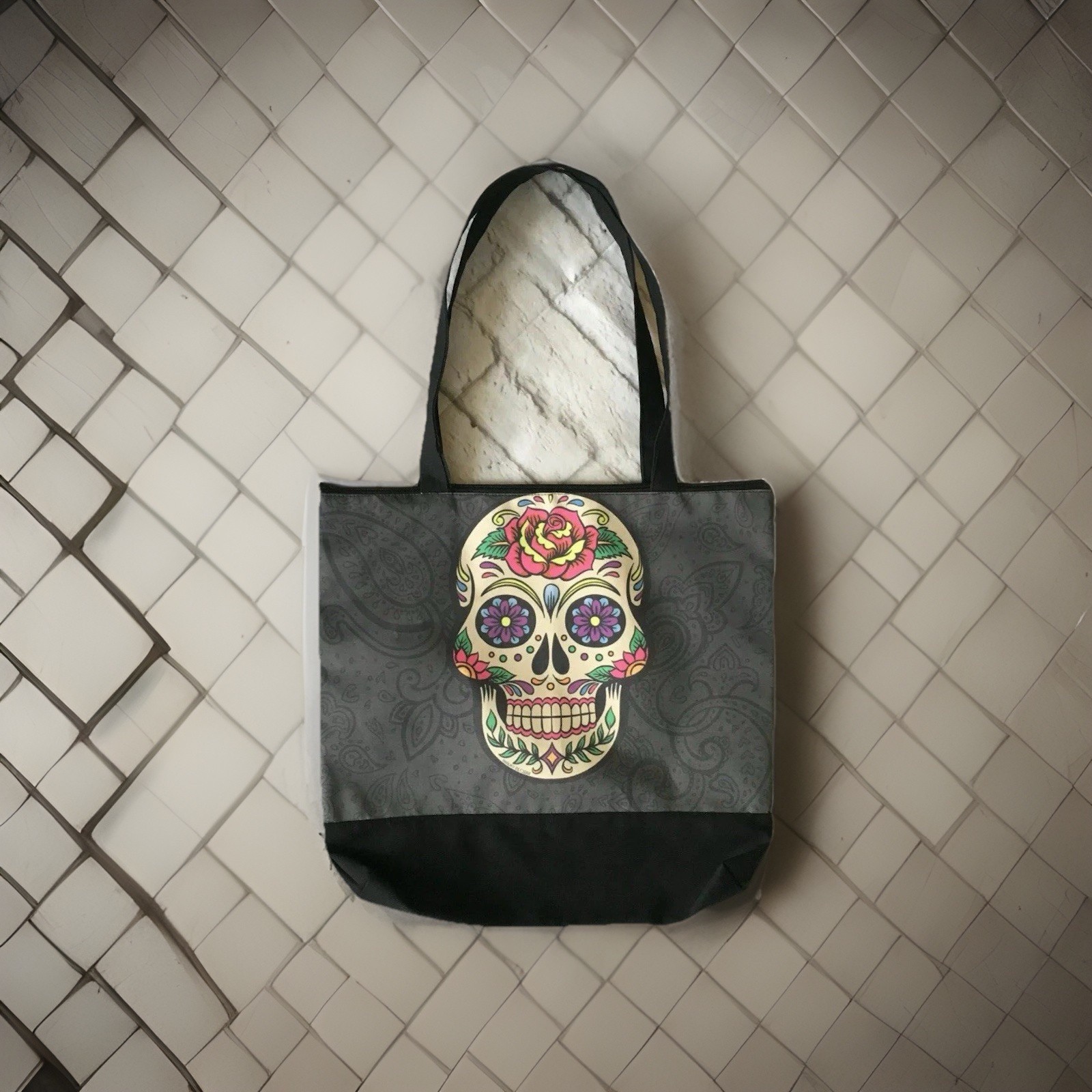 Mexican Sugar Skull Tote Bag – Day of the Dead – Dia de Muertos – Made in Mexico