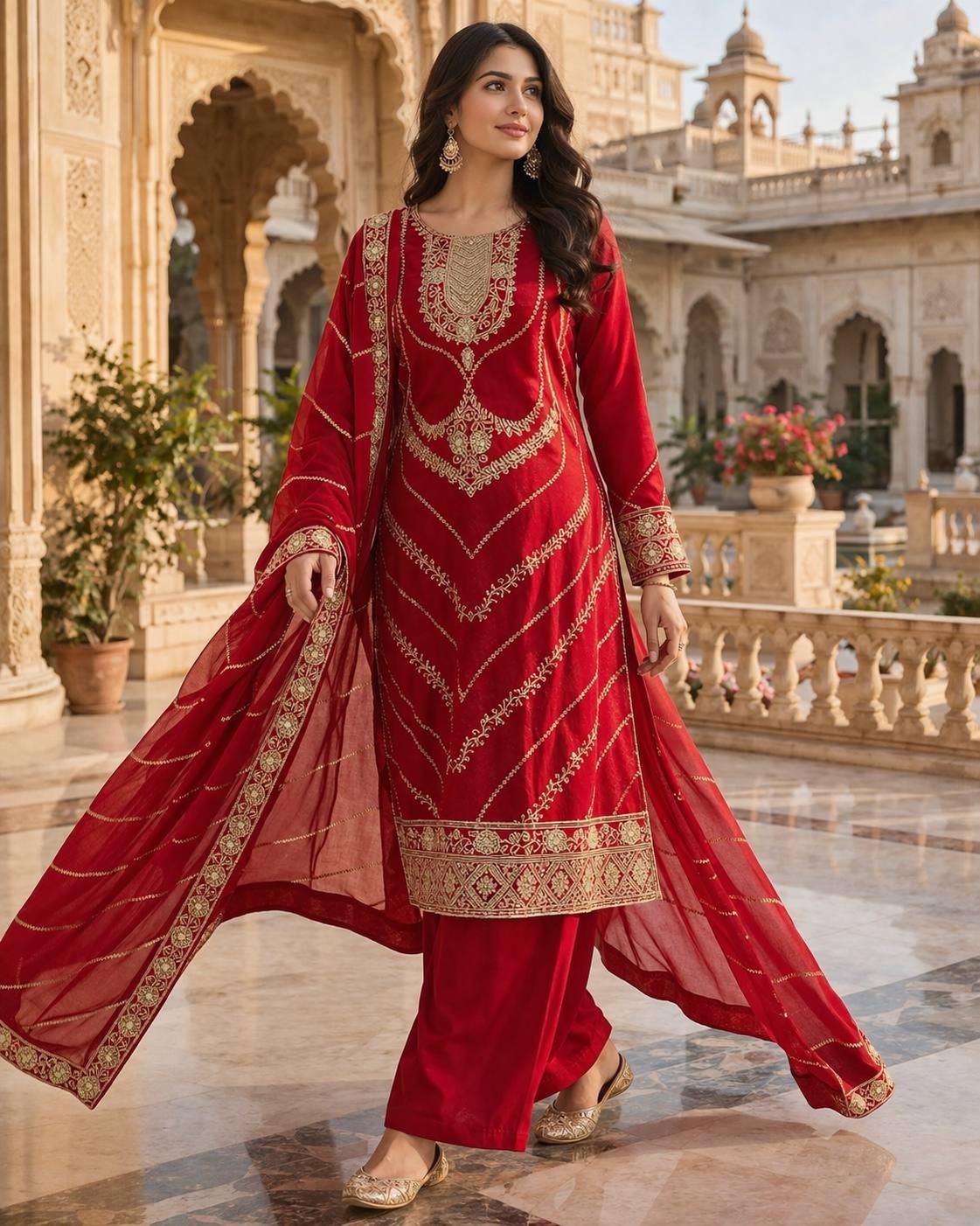 Ready to Wear Fancy Silk Bridal Women’s Salwar Suit Heavy Embroidery Party Wear