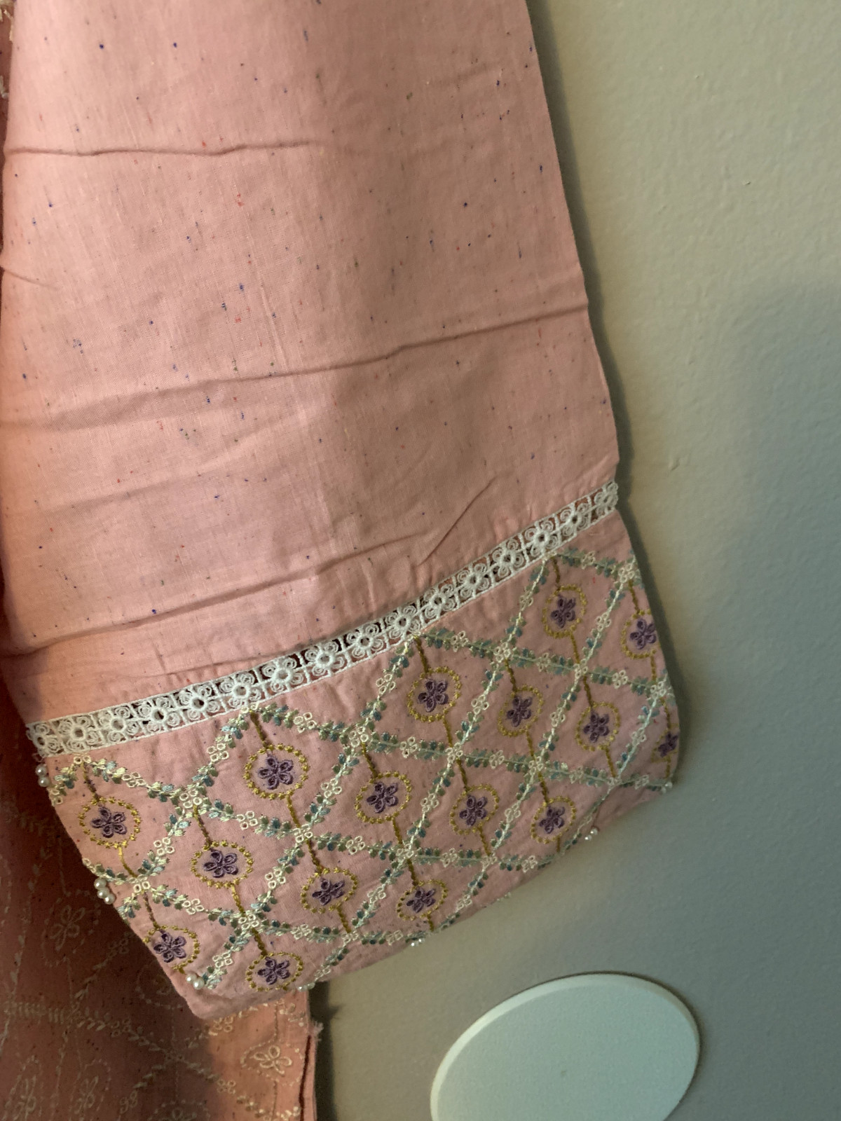Beechtree Brand Pakistani Pret Kurti Chicken Kari Embroidered Pink women Large