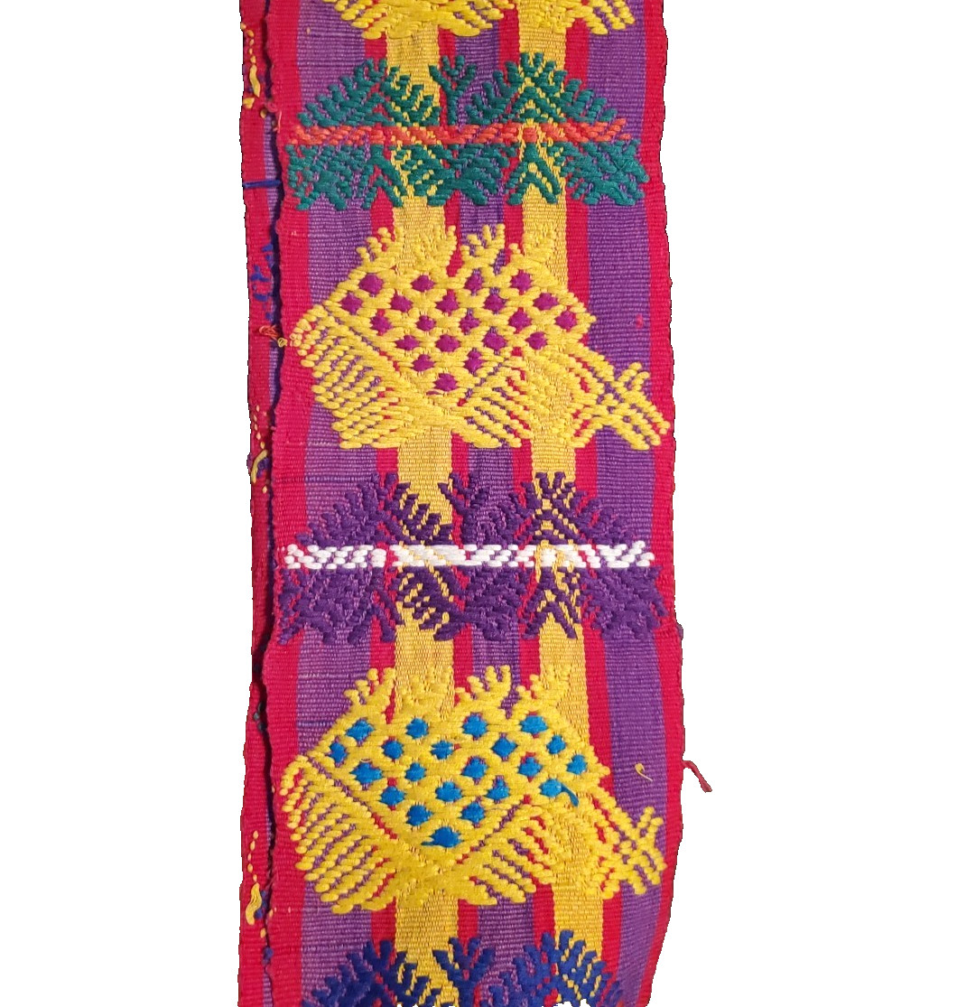Guatemalan Faja Sash Colorful Woven Belt Strap Mayan Folk Art Boho Table Runner