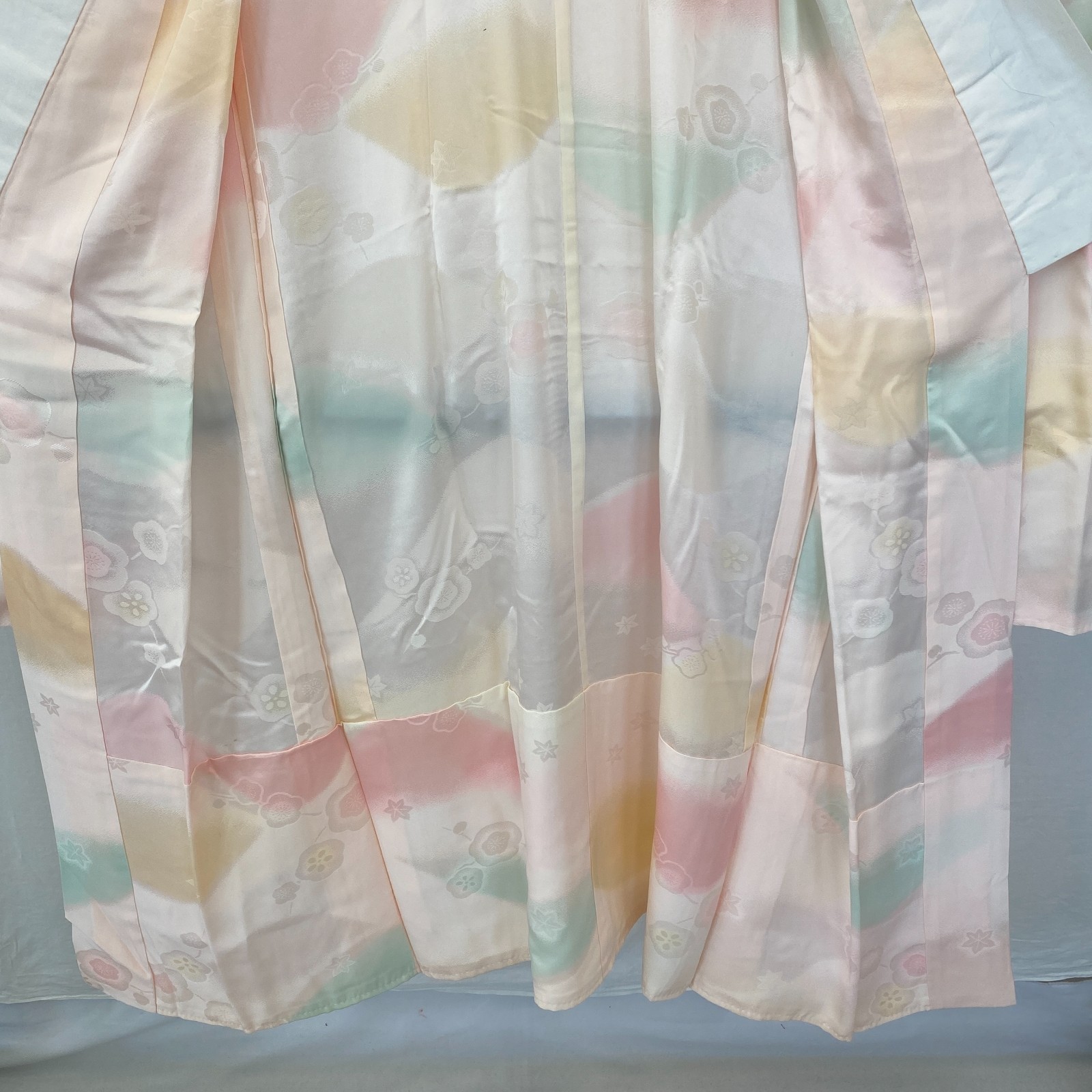 Japanese Vintage Kimono Juban Furisode Silk Pink Traditional Length 51 in