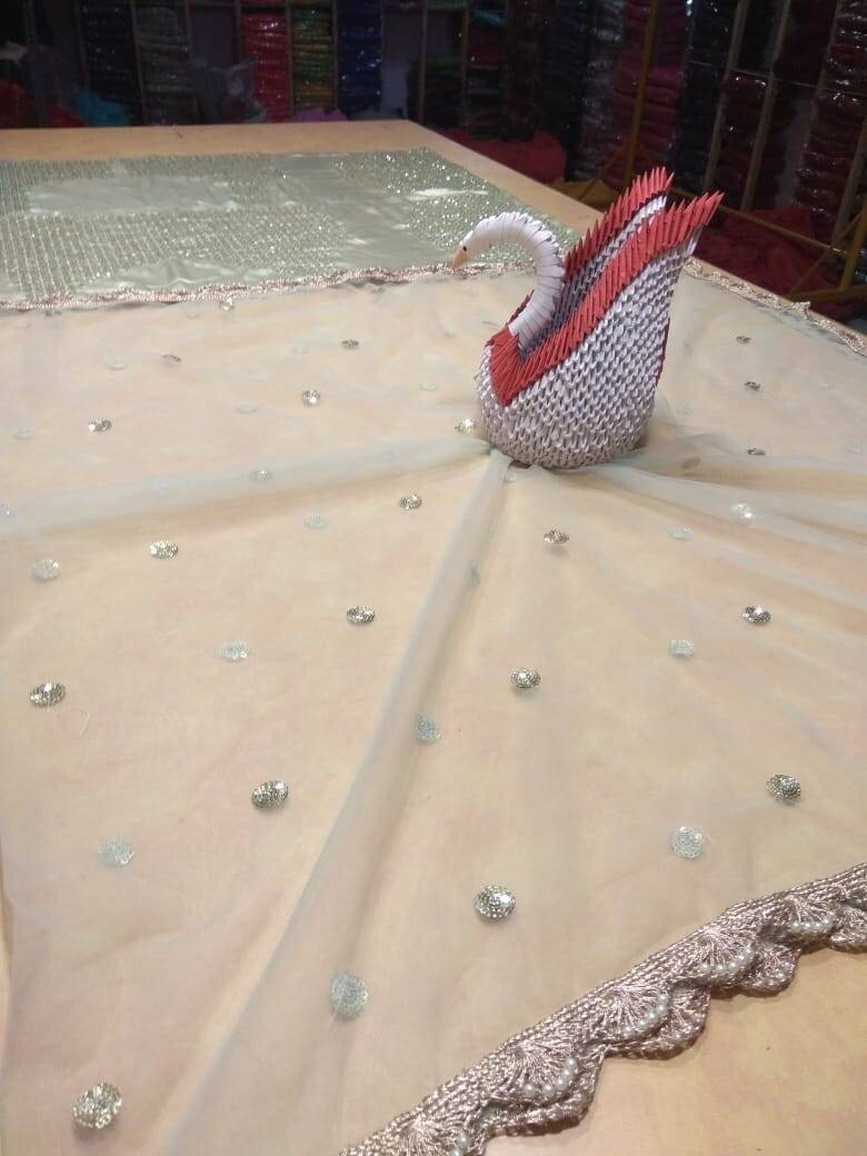 Beautiful light pista green soft Net lehega choli for any party or event