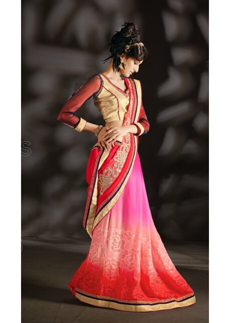 Bollywood Designer Sari Saree un-stitched Blouse salwar kameez Pink