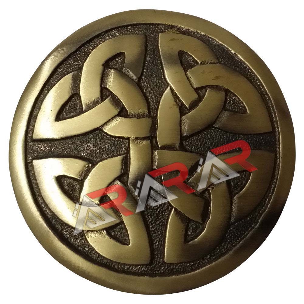 AAR Celtic Knot Antique Finish Fly Plaid Piper Brooch for 2.70″ Diameter Kilt