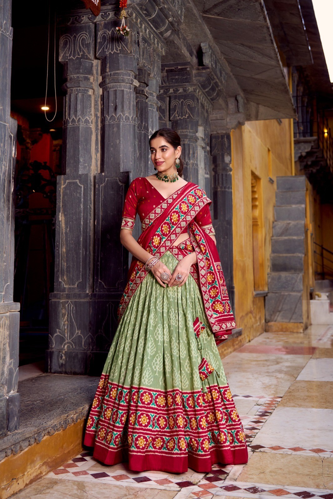 HANDWOVEN TASAR SILK LEHENGA CHOLI DESIGNER ETHNIC WEAR FOR WOMEN