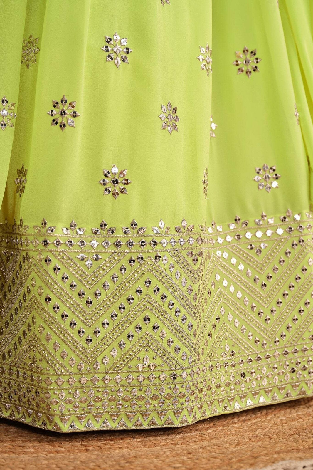 Pista Green Wedding wear Heavy Lehenga Choli for Women with Dupatta Sequence Leh