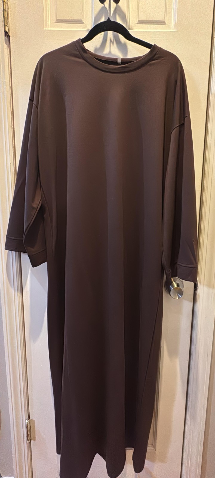Brown Abaya Middle Eastern Cotton Dress Woman Arabic Style Medium Large New
