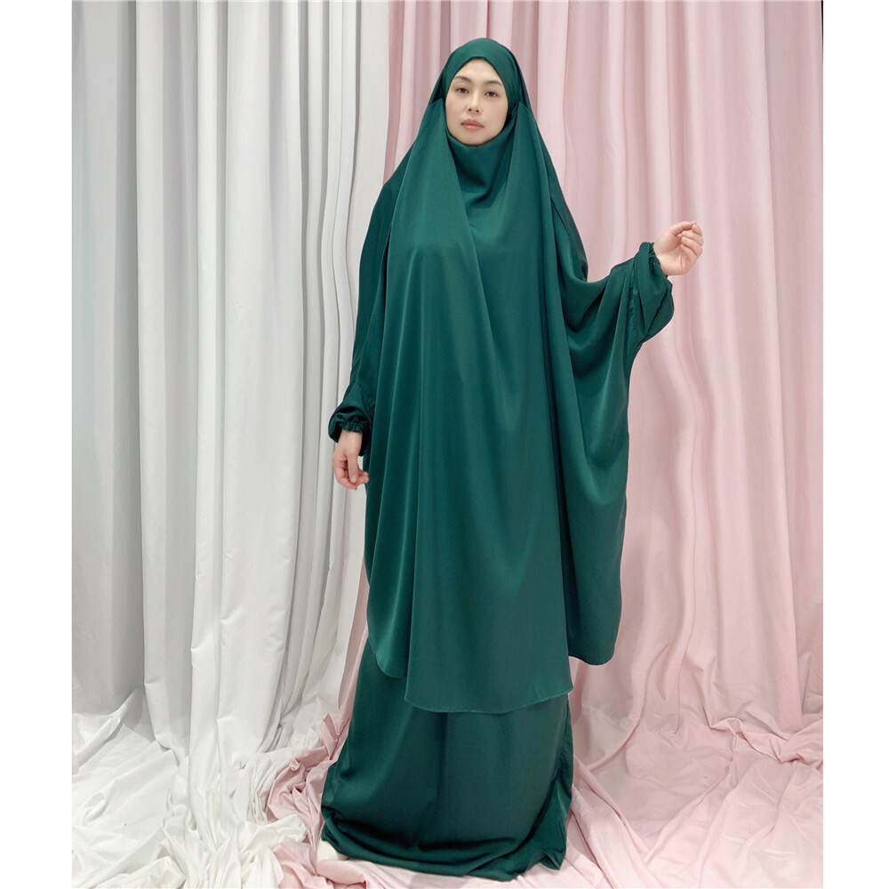 Muslim Khimar Hijab Burqa Women Prayer Abaya Kaftan Overhead Robe Ramadan Arab