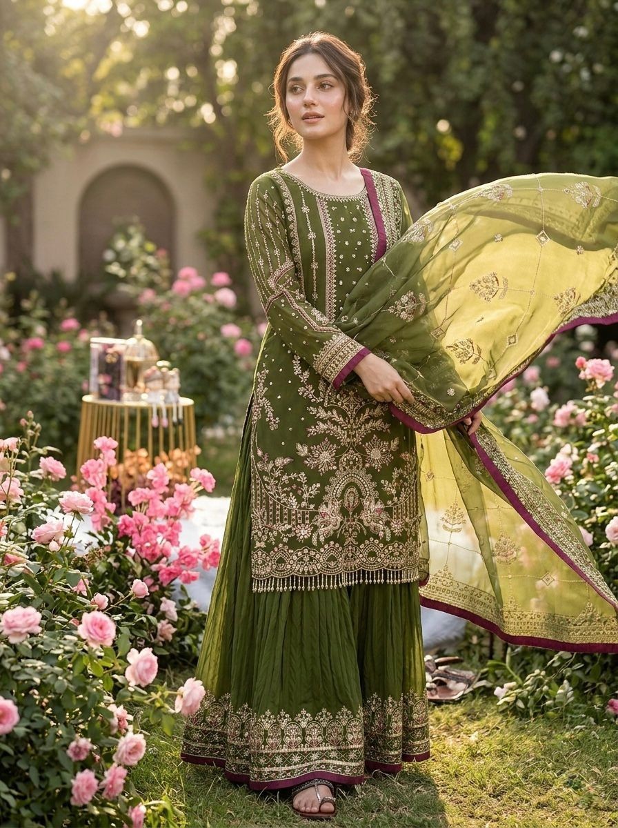 Mahendi Pakistani Salwar Kameez ReadyMade Dress Suits Wedding Party Bollywood