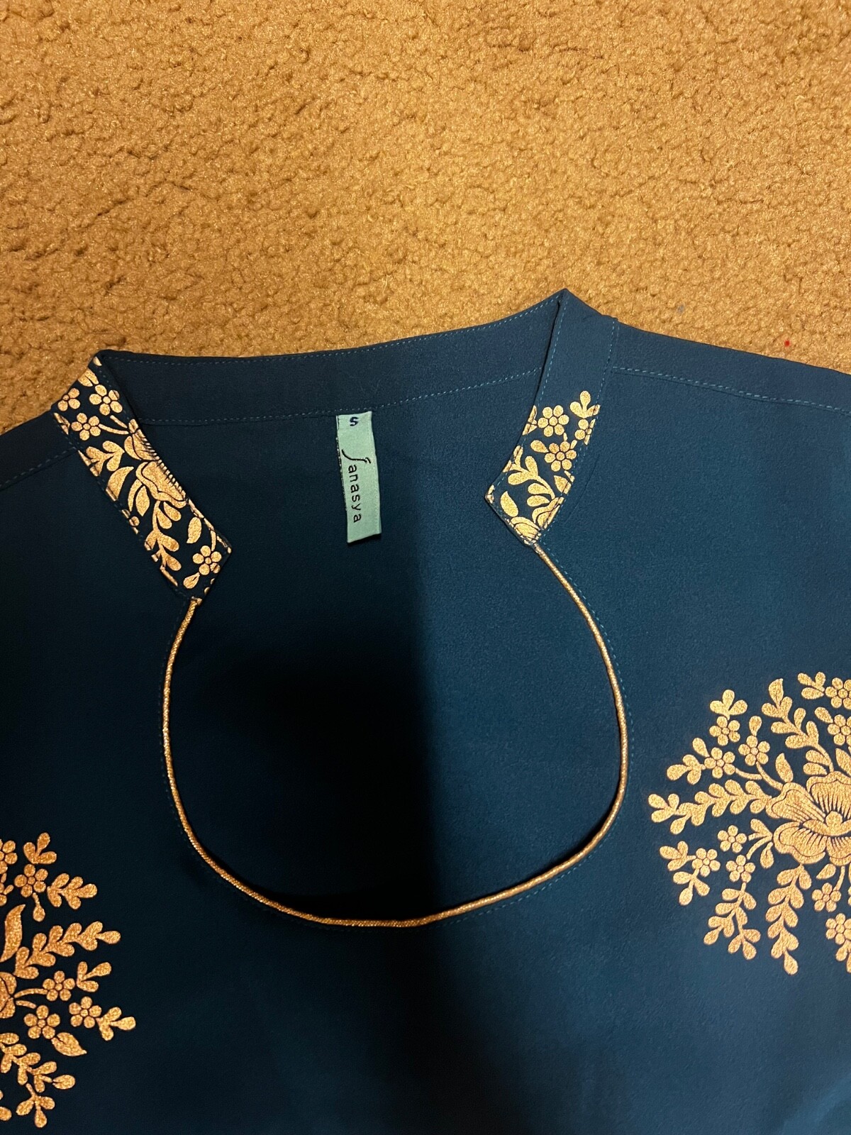 Indian suit for women party wear with pants and dupatta, Blue, Small, NEW