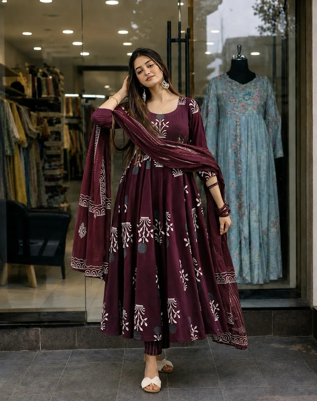 Women’s Printed Kurta Palazzo & Dupatta Set | Stylish Ethnic Wear Outfit