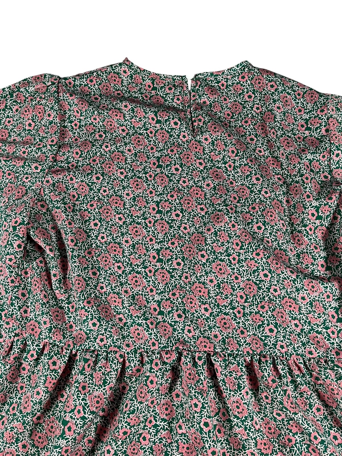 Women’s Floral Print Peplum Top Ruffle Hem Short Sleeve Blouse XL
