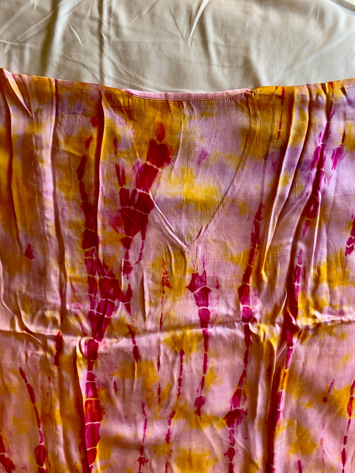 Kaftan Tie Dyed Pink Fucia Yellow Women’s Men’s Unisex New Rayon Light Weight