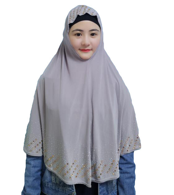 One Piece Muslim Women Prayer Hijab Long Scarf Wrap Shawl Amira Khimar Headscarf