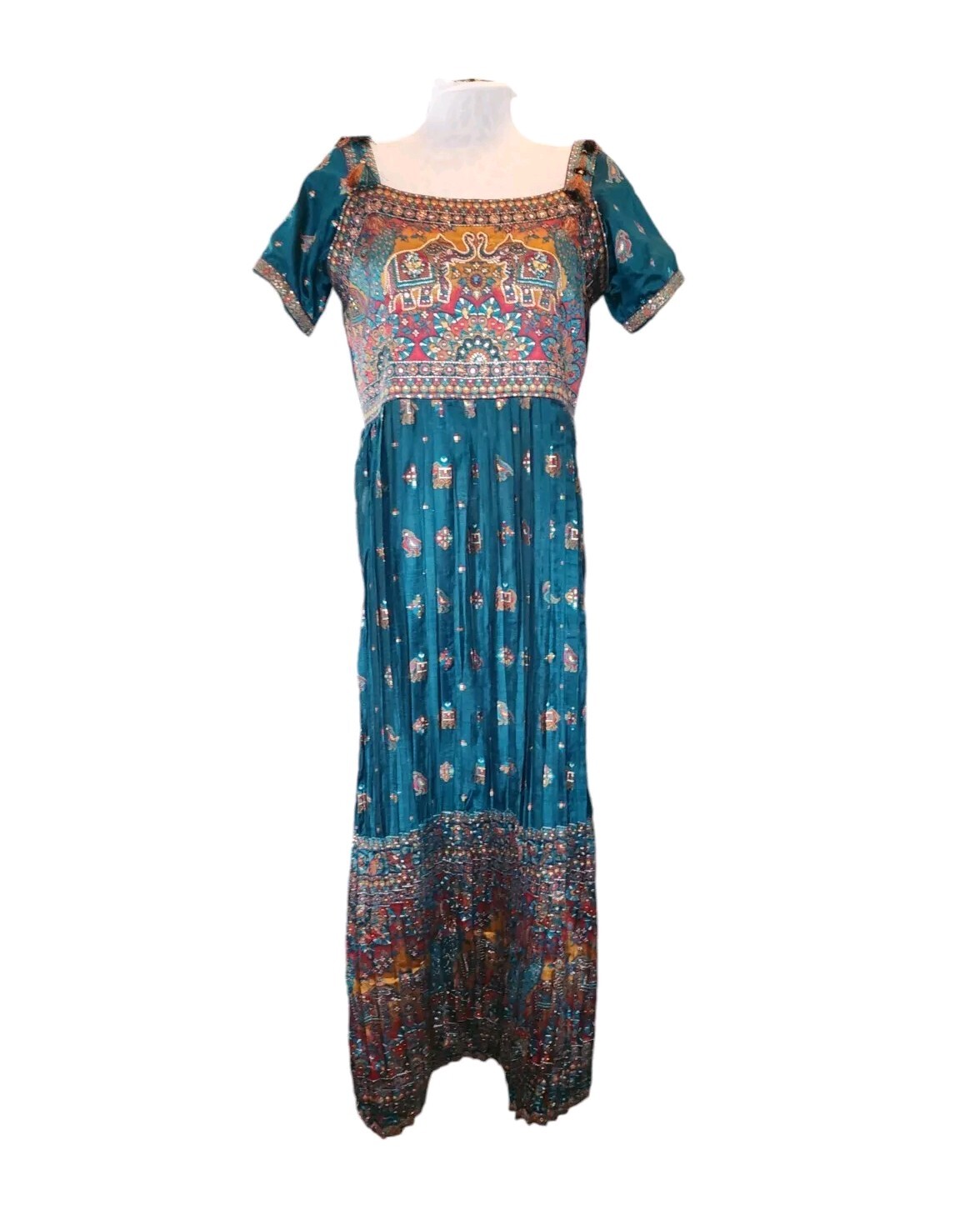 AAA Plus By Jini-Nimi Turquoise, Red & Gold Middle Eastern Ethnic Wear Kurta XL
