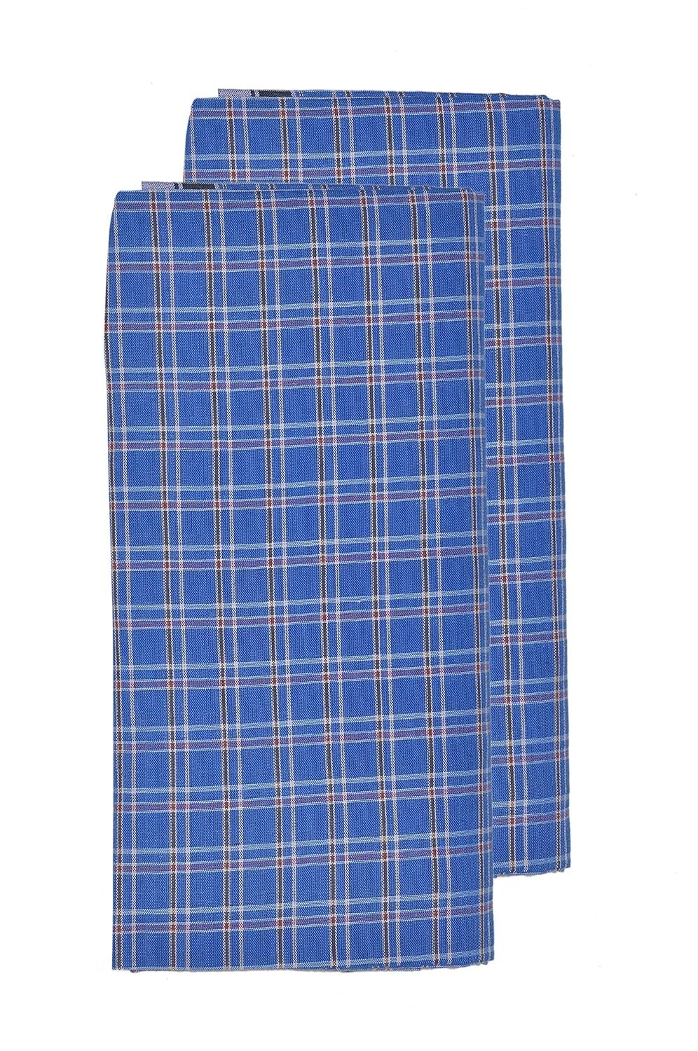 Men’s Cotton Stitched Lungis (Multicolour, Free Size) – Set of 2 US