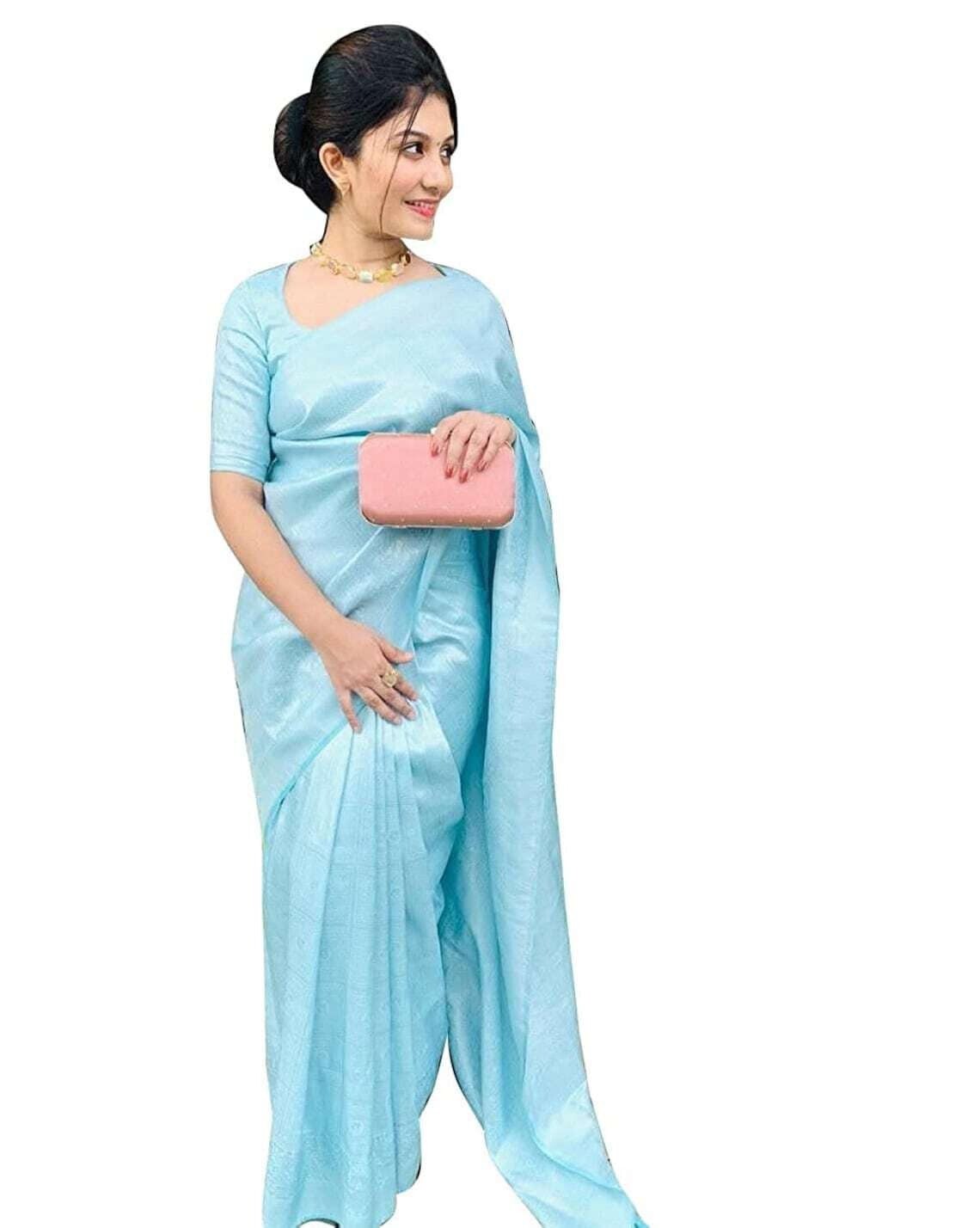 Beautiful Designer Saree Sky Blue Saree | Bridal Saree | New Sari