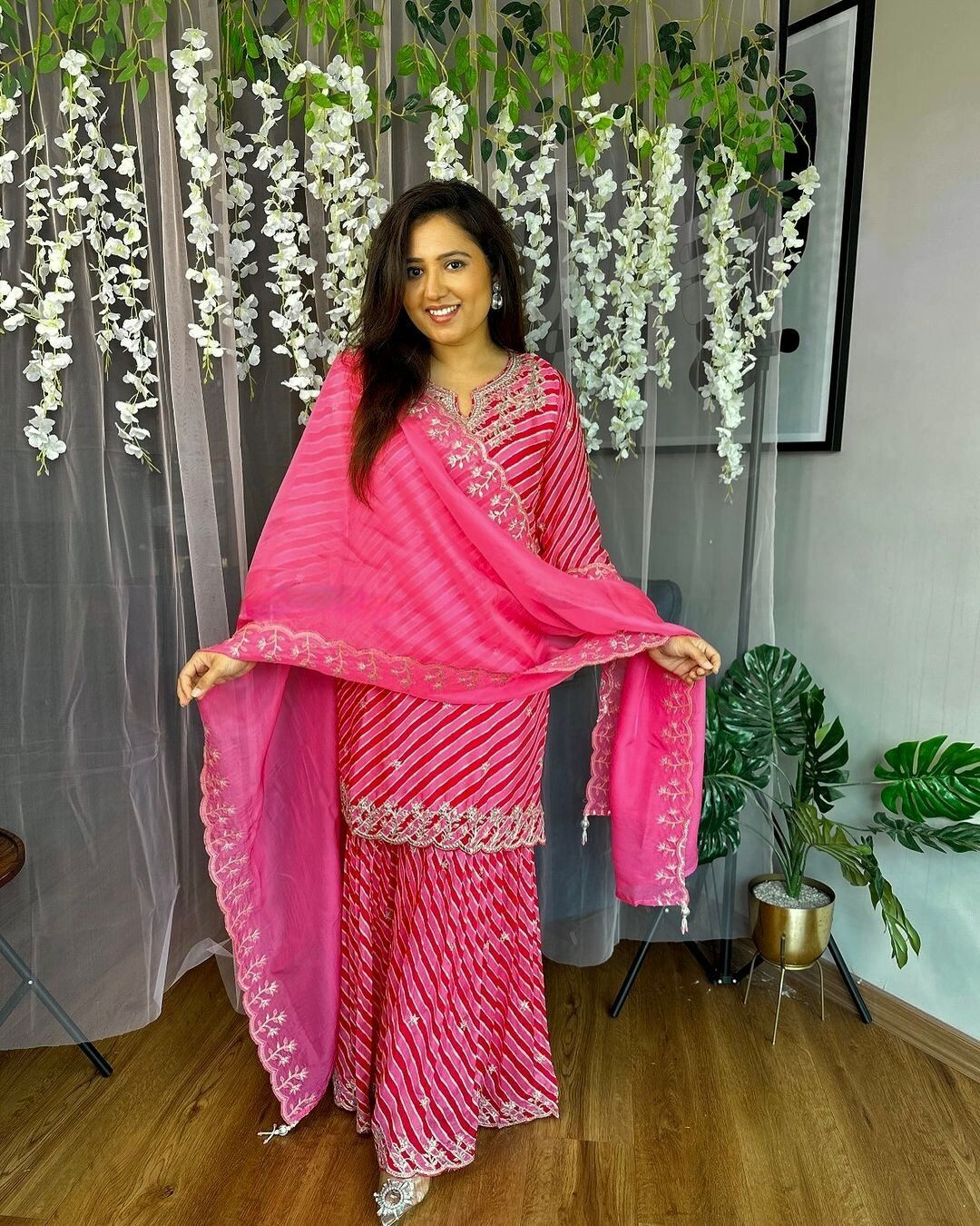 Indian Pakistani Salwar Kameez Women Bollywood Party Wear Sharara Suit