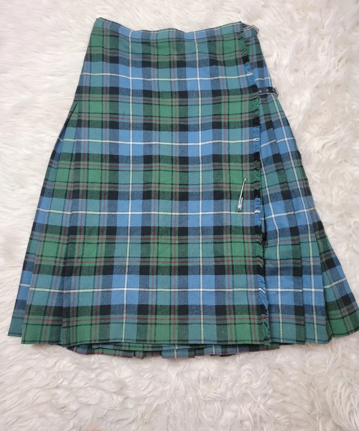 Vtg Strathmore Womens Size S Tartan Scotland Wool Kilt Silver Pendant Scotland N
