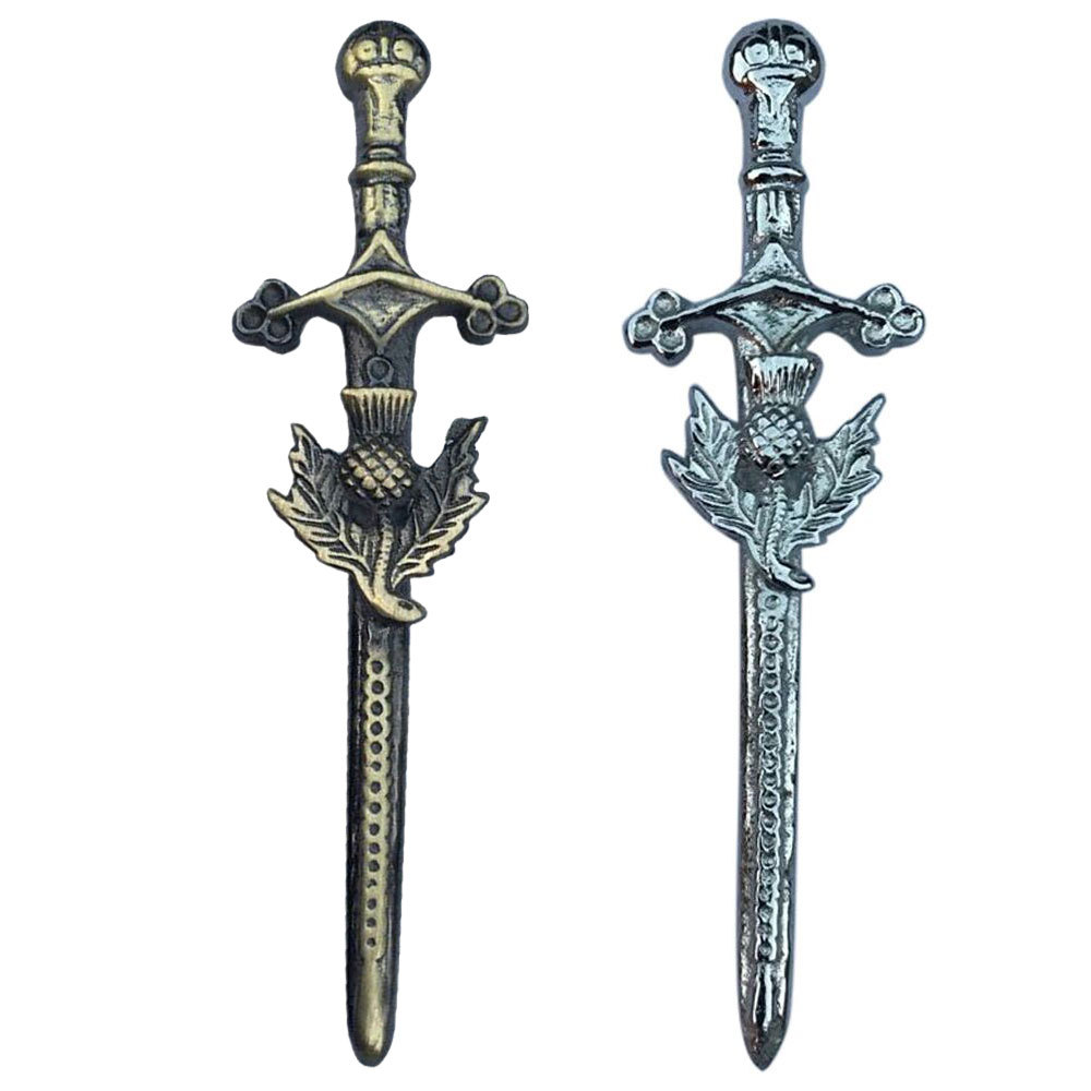 CC Scottish Thistle Kilt Pin Antique Chrome Finish 4″/Thistle Kilt Brooch Pins