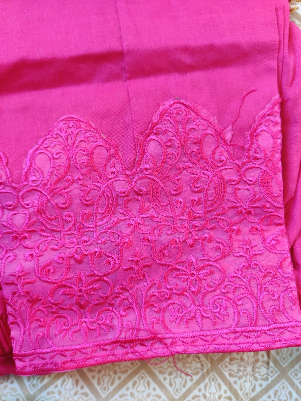 Cotton Blend Salwar Kameez Multi-Color Embroidered Set with Dupatta