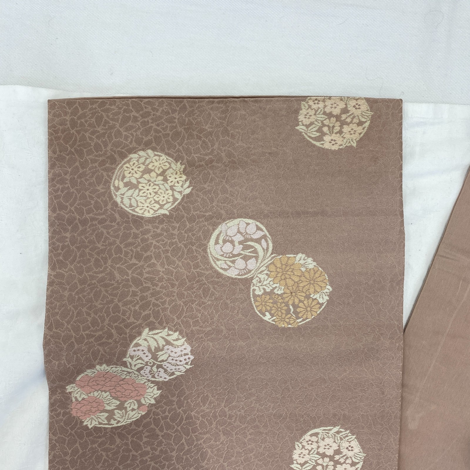 Japanese Vintage Kimono Fukuro Obi Silk Purpl Traditional Reversible 144 x 12 in